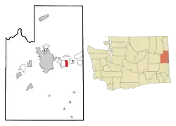 Location of the CDP of Veradale, Washington at the 2000 Census