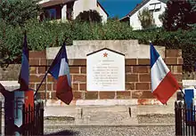 The memorial to the pro-Partisan members of the Handschar Waffen-SS in Villefranche-de-Rouergue. The locals decided to naming one of its streets Avenue des Croates and commemorating "the revolt of the Croats".