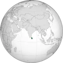 Location of Ceylon