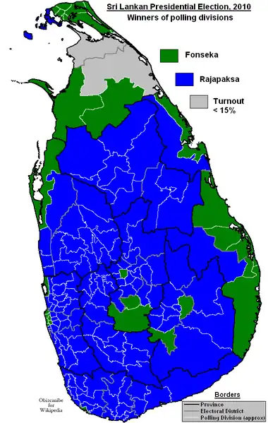 Winners of polling divisions