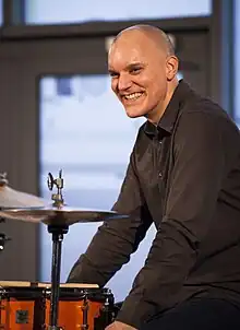 Belgian jazz drummer Stéphane Galland in action