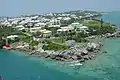 A view of Gates' Fort on St. George's Island from the Norwegian Majesty cruise ship leaving the island