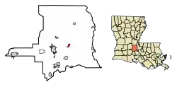 Location of Port Barre in St. Landry Parish, Louisiana.