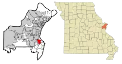 Location of Affton, Missouri