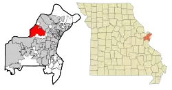 Location of Maryland Heights, Missouri