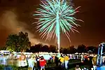 Fireworks at the annual Balloon Glow in Forest Park