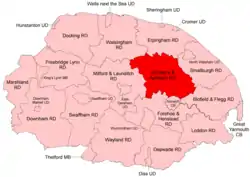 Position within Norfolk, 1935