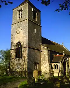 Tower of St Hybald's Church in Hibaldstow.