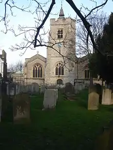 St Nicholas, Chiswick, rebuilt 1882-4, with early 15th century tower