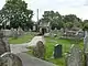 St Sannan's churchyard, cross and lych gate, Bedwellty