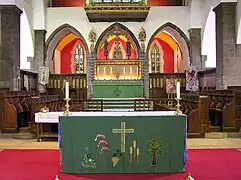 Interior of St Mark's Church, Mansfield with Trinity altar frontal