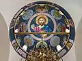 Roof fresco of Christ Pantocrator inside the dome