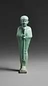 Standing figure of Ptah; 664–332 BC; faience; height: 9.7 cm; Metropolitan Museum of Art