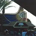 Disneyland's entrance in 1998 after the Tomorrowland makeover