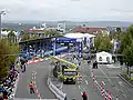 Start and finish line at women's time trial