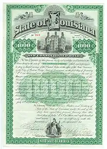 Image 46Consolidated Bond of the State of Louisiana, issued 6. July 1892 (from Louisiana)