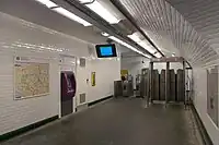 Ticket barriers at the mezzanine