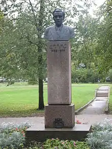 Statue of Jakob Liiv in Väike-Maarja