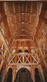 Fantoft Stave Church rafters and posts