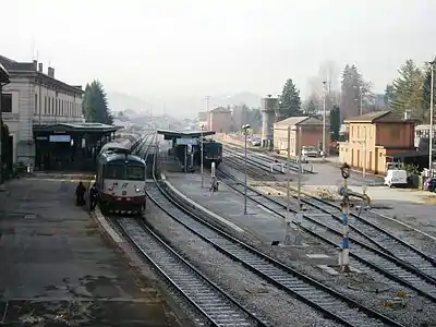 The station platforms and yard