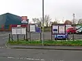 The entrance to Stewarton railway station