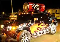 Sting Energy Drink's Hummer traveling down the streets of Karachi, Pakistan