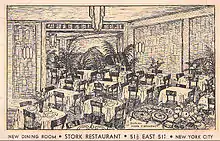 Illustration of club's dining room in 1933