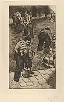 Henri-Gabriel Ibels, Street Pavers (Les Paveurs), 1894, etching with surface tone