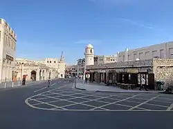 A street lined with cafes in Souq Waqif