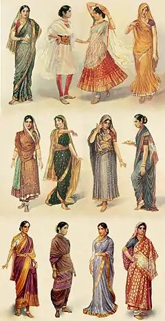 Picture of different types of saris