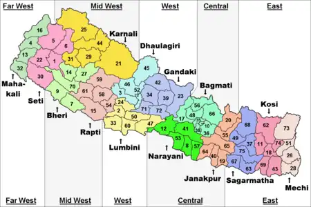 Location of मध्यमाञ्चल विकास क्षेत्र