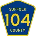 County Route 104 marker