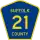 County Route 21 marker