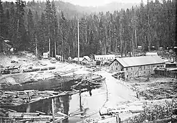 The log pond at Sugar Pine Mill.