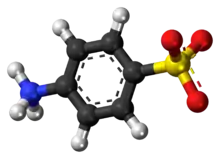 Ball-and-stick model of the sulfanilic acid zwittrion