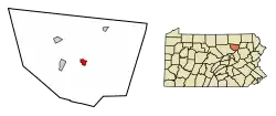 Location of Laporte in Sullivan County, Pennsylvania.