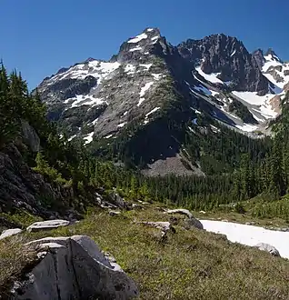 Little Big Chief centered, showing North Ridge and Northeast Face