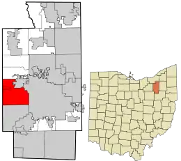 Location in Summit County and the state of Ohio.