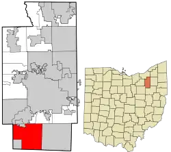 Location in Summit County and the state of Ohio.