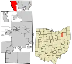 Location in Summit County and the state of Ohio.