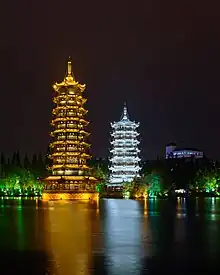 Sun and Moon Pagodas in Shan Lake