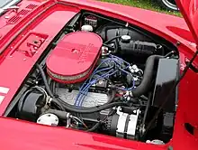 View of the cramped engine bay