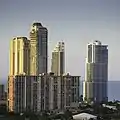 Mansions at Acqualina, the tallest building in the city when constructed in 2015, stands higher than its neighbors.