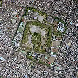 Aerial view of Sunpu Castle