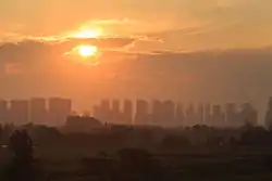 Sunset in Wuwei, view from Hefei–Fuzhou High-Speed Railway