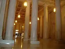 The interiors (except for the actual courtroom) of the United States Supreme Court Building.