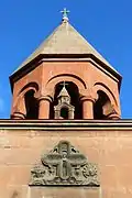 The belfry at the main entrance