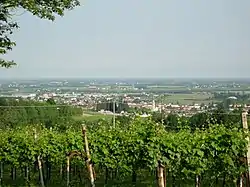 Susegana as viewed from the hills