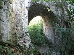 One of three natural bridges on Vratna, Suva prerast