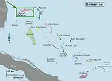 Symphyotrichum lucayanum distribution map: Grand Bahama.